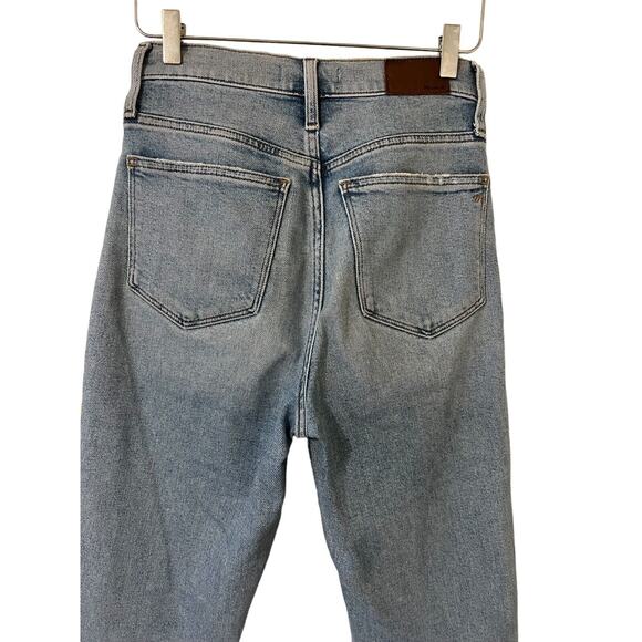 Madewell Women's The Mom Jean Distressed High Rise Frayed Hem Jeans - Size 25T - Picture 6 of 8